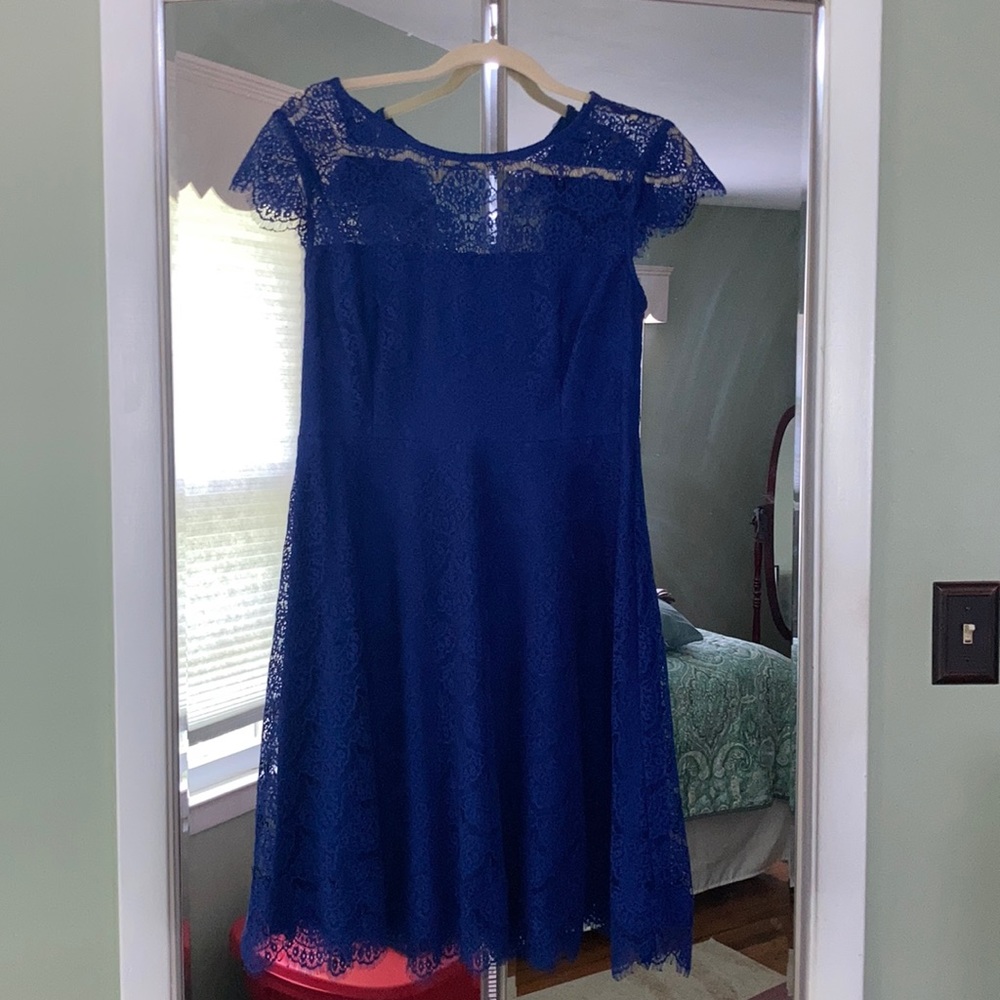 blue lace dress